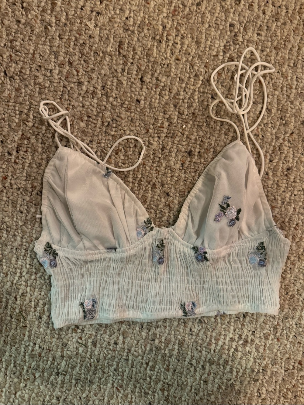 White floral crop top